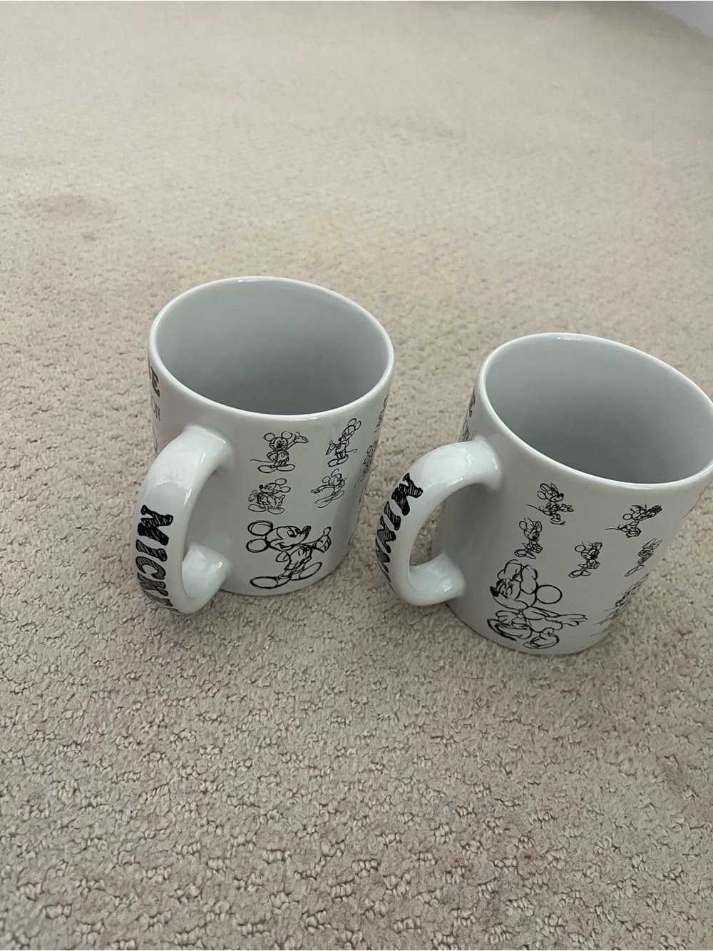 Disney White and Black Sketch Character Mugs - Set of 2